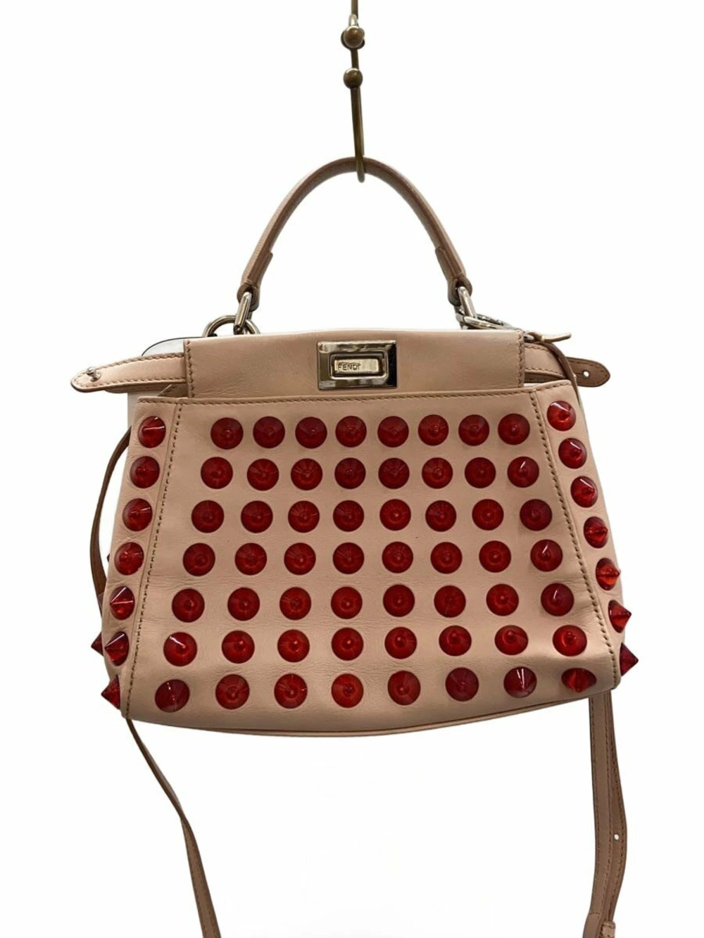 Fendi Peekaboo Handbag Leather Pink